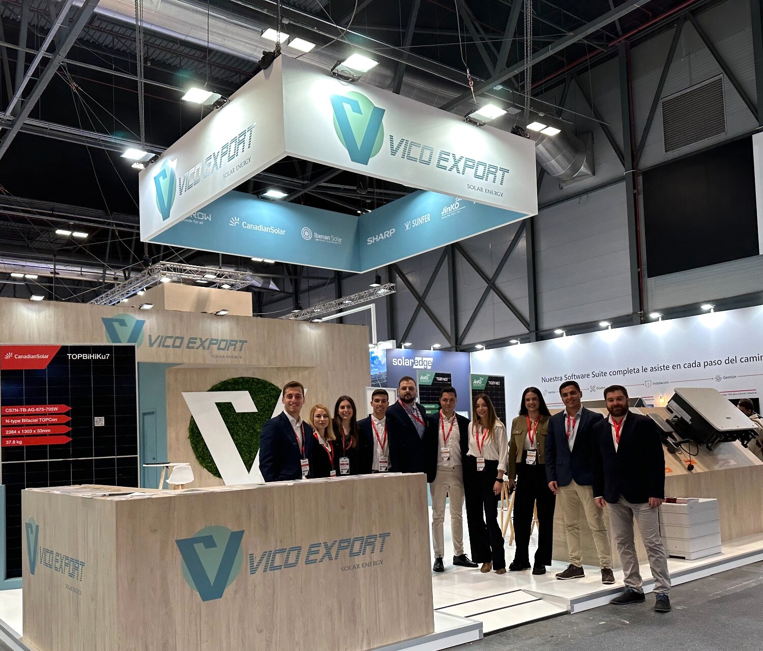 Stand de Vico Export Solar Energy en una feria fotovoltaica