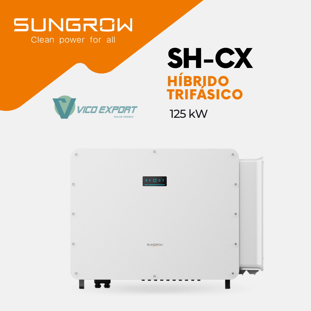 Inversor híbrido trifásico Sungrow SH125CX de 125 kW para almacenamiento PowerKeeper.