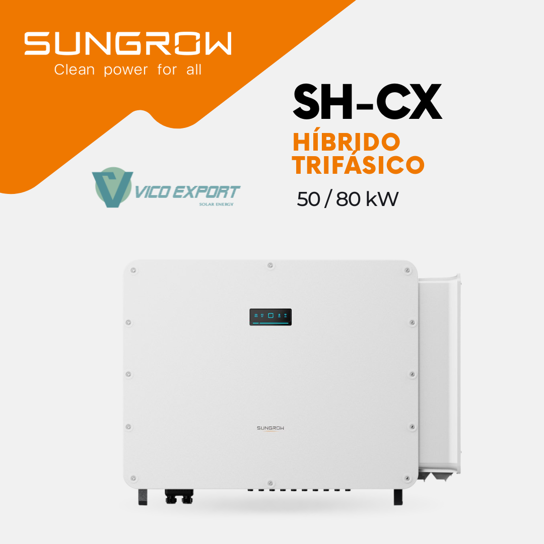 Inversor híbrido trifásico Sungrow SH50/80CX para almacenamiento PowerKeeper.